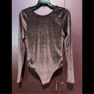 Victoria Secret Sport velvet glitter bodysuit Sz-Small